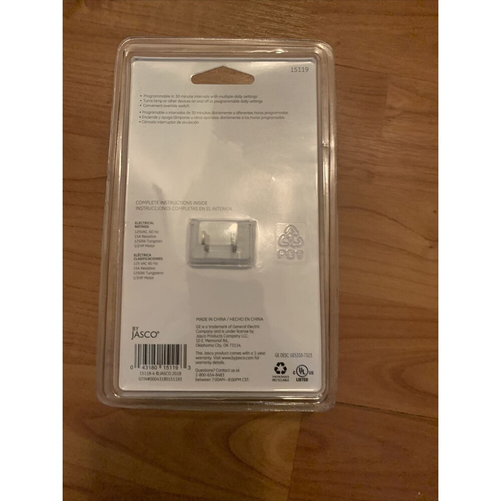 GE 24 Hour Heavy Duty Indoor Plug-In Mechanical Programmable Timer - Picture 5 of 8